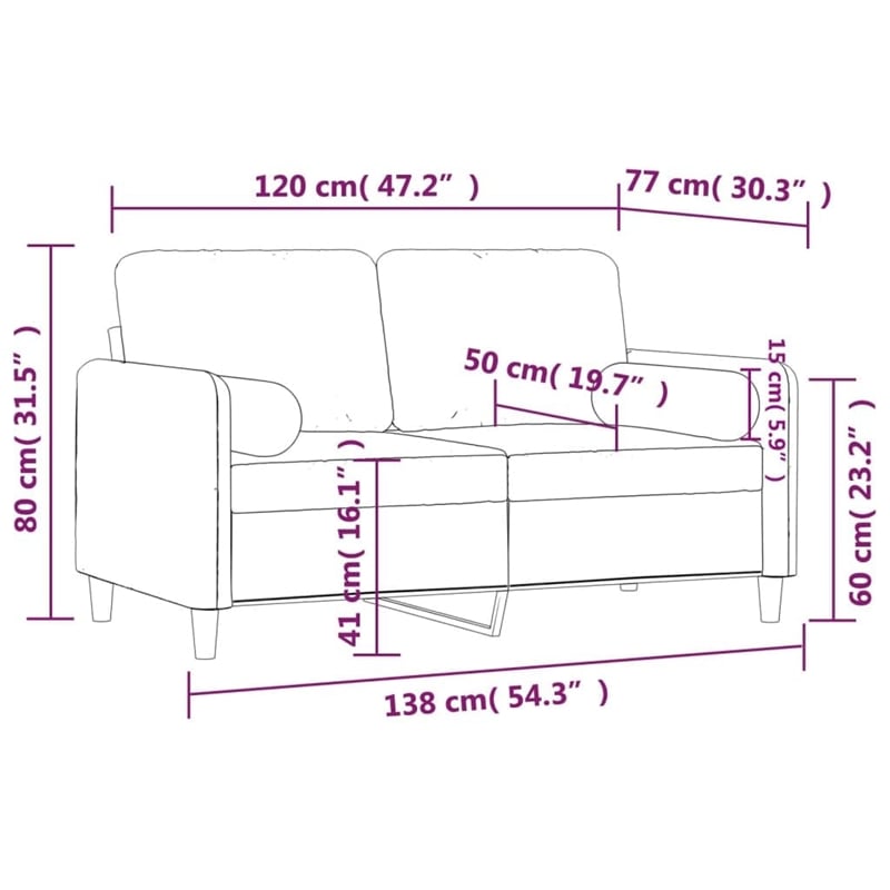Vidaxl 2-Seater Sofa in Dark Grey Polyester Velvet