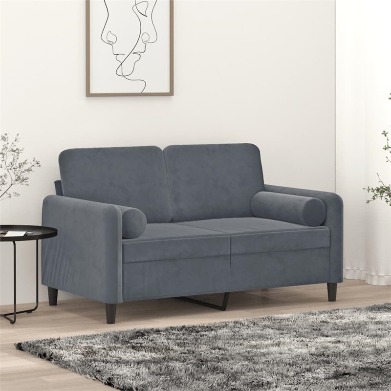 Vidaxl 2-Seater Sofa in Dark Grey Polyester Velvet