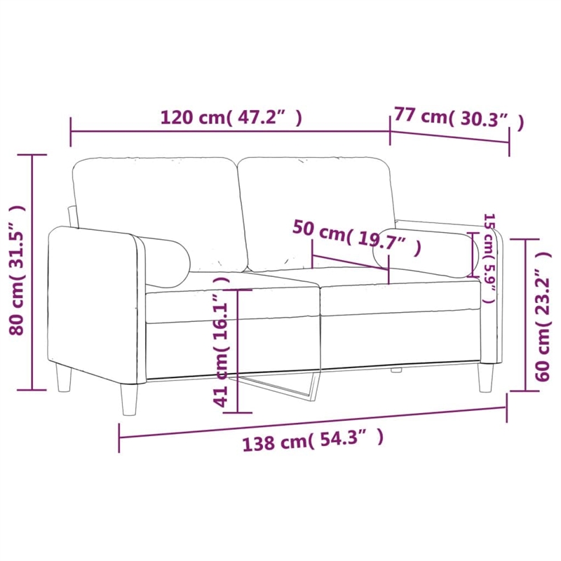 Vidaxl 2-Seater Sofa in Dark Grey Polyester Velvet
