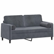 Vidaxl Metal 2-Seater Sofa in Dark Gray Polyester Velvet