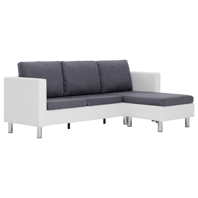 Vidaxl Sofa in White Faux Leather