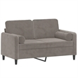Vidaxl Metal 2-Seater Sofa in Light Grey Polyester Velvet