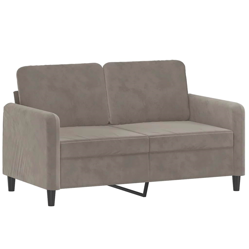 Vidaxl Metal 2-Seater Sofa in Light Grey Polyester Velvet