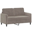 Vidaxl Metal 2-Seater Sofa in Light Grey Polyester Velvet