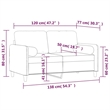 Vidaxl Metal 2-Seater Sofa in Light Grey Polyester Velvet