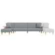 Vidaxl L-Shaped Sofa Bed in Light Gray Fabric Polyester