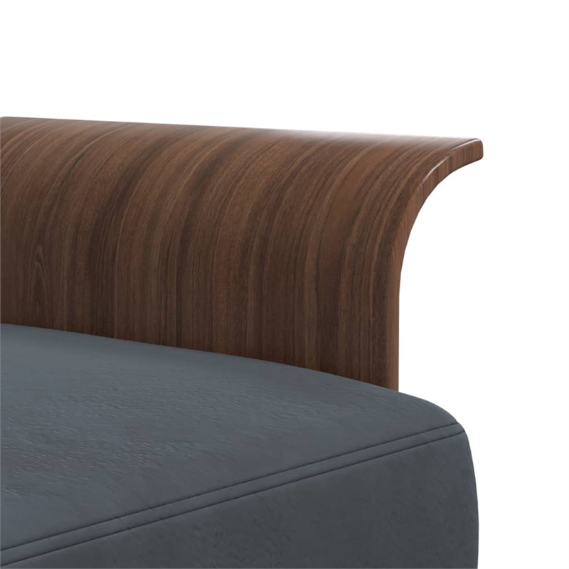 Vidaxl Large Foldable Modern L-Shaped Sofa Bed in Dark Grey Velvet