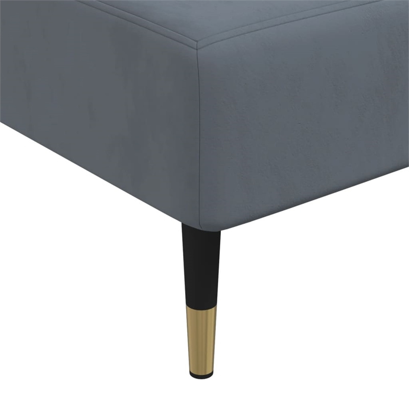 Vidaxl Large Foldable Modern L-Shaped Sofa Bed in Dark Grey Velvet