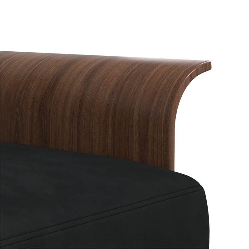 Vidaxl Large Adjustable Armrests L-Shaped Sofa Bed in Black Velvet
