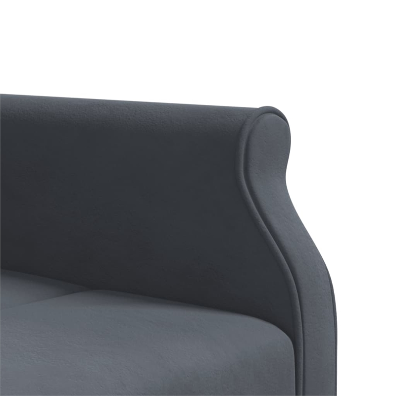 Vidaxl L-Shaped Sofa Bed in Dark Grey Velvet Polyester