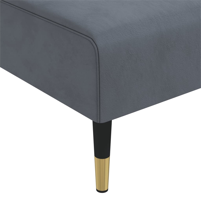 Vidaxl L-Shaped Sofa Bed in Dark Grey Velvet Polyester
