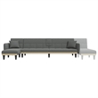Vidaxl L-Shaped Sofa Bed in Dark Grey Polyester