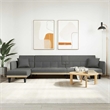 Vidaxl L-Shaped Sofa Bed in Dark Grey Polyester