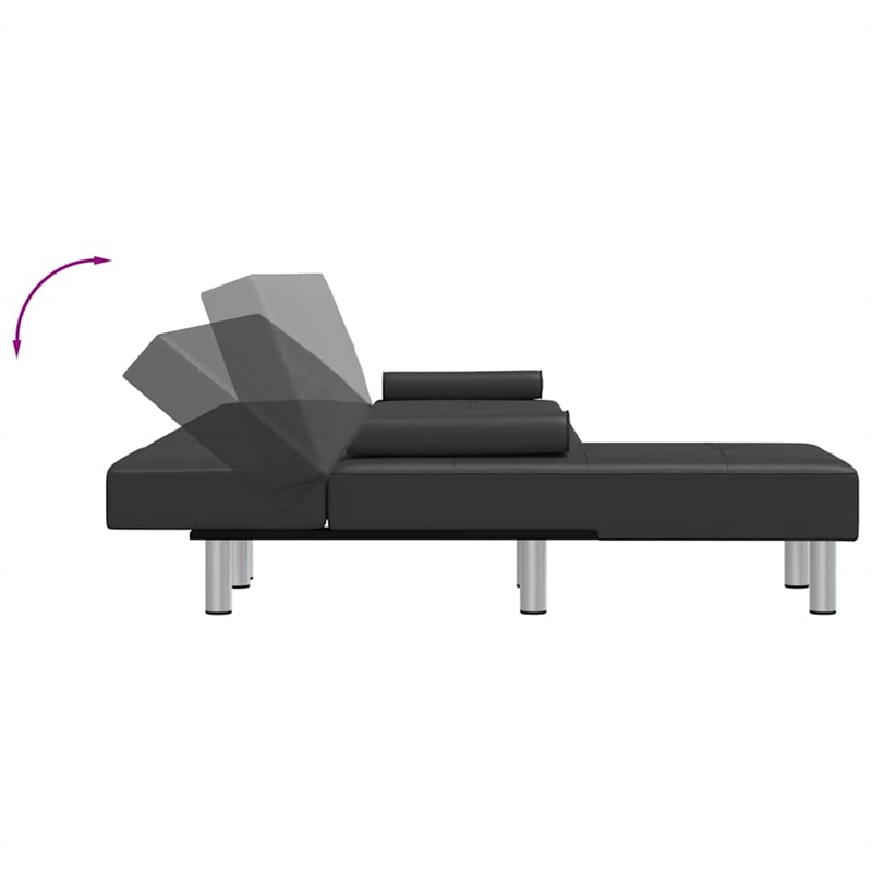 Vidaxl L-Shaped Sofa Bed in Black Faux Leather