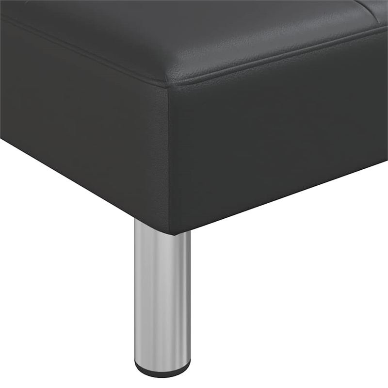 Vidaxl L-Shaped Sofa Bed in Black Faux Leather