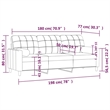 Vidaxl Metal 3-Seater Sofa in Light Grey Polyester
