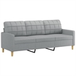Vidaxl Metal 3-Seater Sofa in Light Grey Polyester