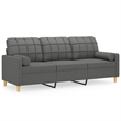 Vidaxl 3-Seater Sofa in Dark Gray