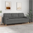 Vidaxl 3-Seater Sofa in Dark Gray