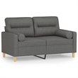 Vidaxl Metal 2-Seater Sofa in Dark Grey Polyester