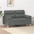 Vidaxl Metal 2-Seater Sofa in Dark Grey Polyester