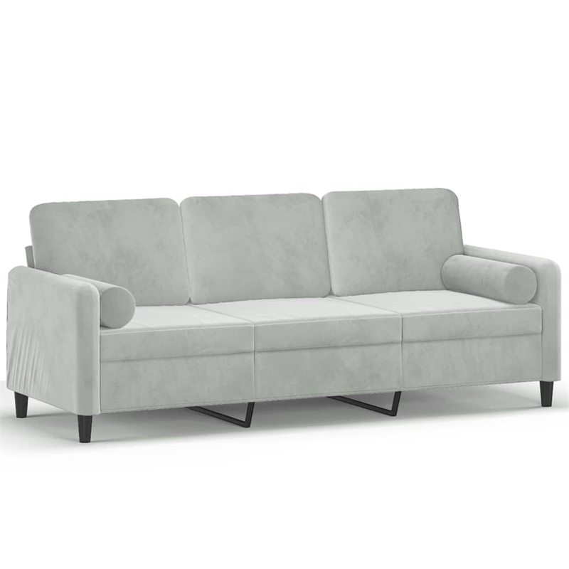 Vidaxl 3-Seater Sofa in Light Gray Velvet