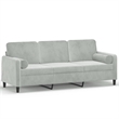 Vidaxl 3-Seater Sofa in Light Gray Velvet