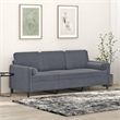 Vidaxl Metal 3-Seater Sofa in Dark Gray Polyester Velvet