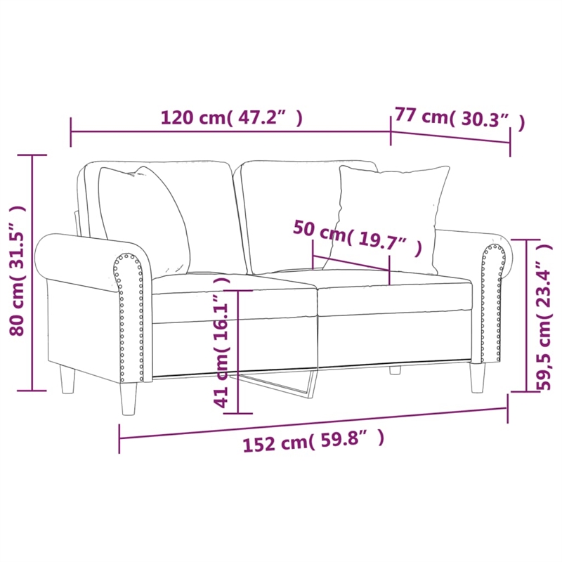 Vidaxl 2-Seater Sofa in Black
