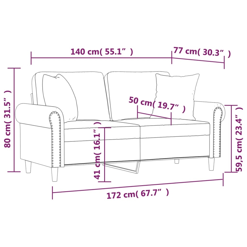 Vidaxl 2-Seater Sofa in Black