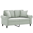 Vidaxl Metal 2-Seater Sofa in Light Gray Polyester Velvet