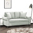 Vidaxl Metal 2-Seater Sofa in Light Gray Polyester Velvet