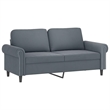 Vidaxl Metal 2-Seater Sofa in Dark Grey Polyester Velvet