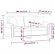 Vidaxl Metal 2-Seater Sofa in Dark Grey Polyester Velvet