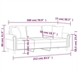 Vidaxl Metal 3-Seater Sofa in Dark Grey Polyester Velvet
