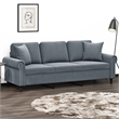 Vidaxl Metal 3-Seater Sofa in Dark Grey Polyester Velvet