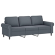 Vidaxl Metal 3-Seater Sofa in Dark Grey Polyester Velvet