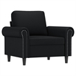 Vidaxl Single Sofa Chair with Footstool in Black