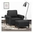 Vidaxl Single Sofa Chair with Footstool in Black