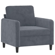 Vidaxl Large Metal Sofa Set in Dark Grey Polyester Velvet