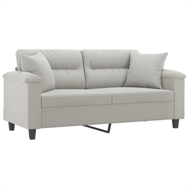 Vidaxl Metal 2-Seater Sofa in Light Grey