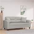 Vidaxl Metal 2-Seater Sofa in Light Grey