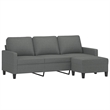 Vidaxl 3-Seater Sofa with Footstool in Dark Gray