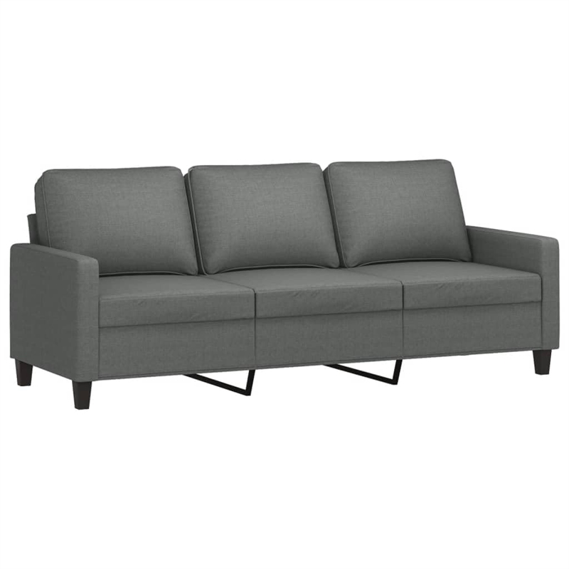 Vidaxl 3-Seater Sofa with Footstool in Dark Gray