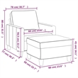 Vidaxl Single Single Sofa Chair with Footstool in Dark Grey Fabric