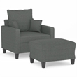 Vidaxl Single Sofa Chair with Footstool in Dark Gray