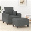 Vidaxl Single Sofa Chair with Footstool in Dark Gray