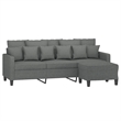Vidaxl 3-Seater Sofa with Footstool in Dark Grey