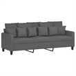 Vidaxl 3-Seater Sofa with Footstool in Dark Grey