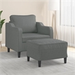 Vidaxl Single Sofa Chair with Footstool in Dark Grey